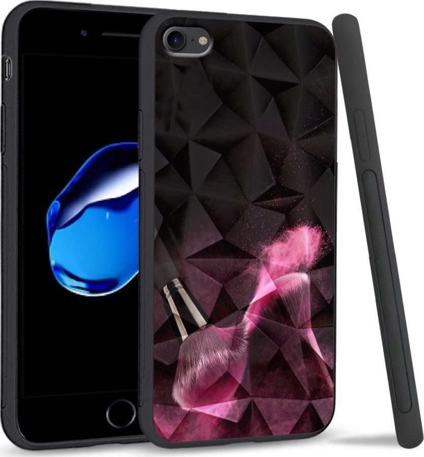 Super Fashion Etui na telefon Apple Iphone 7 / 8 Crystal Case Pink powder brush 1