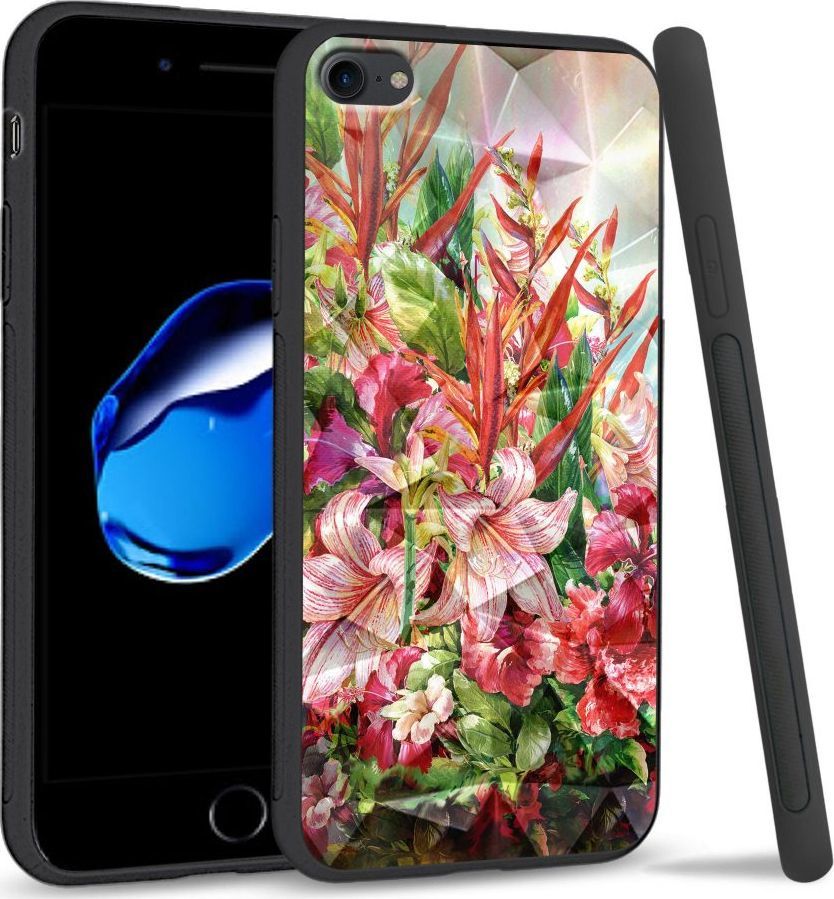 Super Fashion Etui na telefon Apple Iphone 7 / 8 Crystal Case Flowers 1