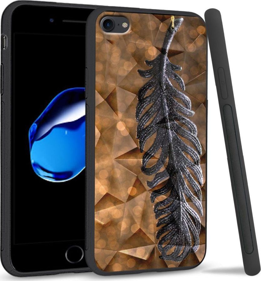 Super Fashion Etui na telefon Apple Iphone 7 / 8 Crystal Case Metal Feather 1