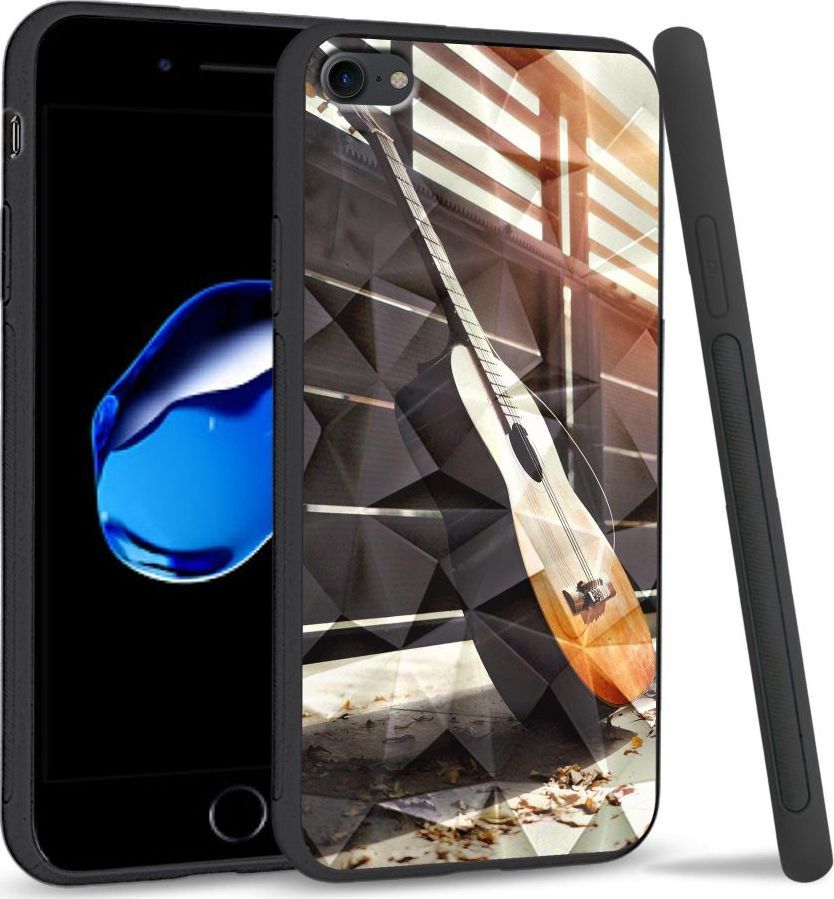 Super Fashion Etui na telefon Apple Iphone 7 / 8 Crystal Case Wooden Guitar 1