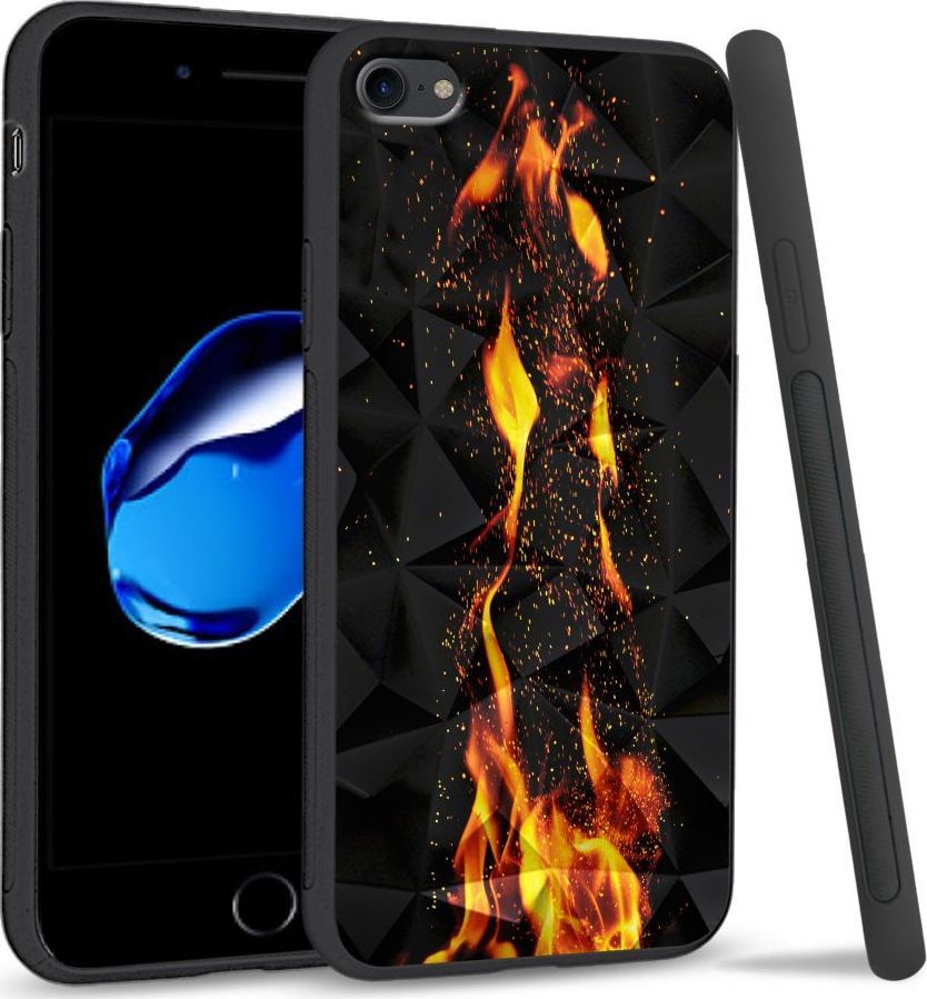 Super Fashion Etui na telefon Apple Iphone 7 / 8 Crystal Case Crackling Fire 1