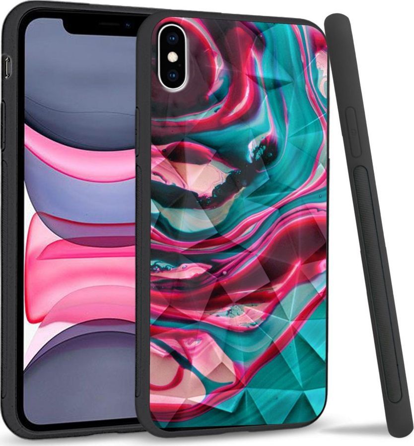 Super Fashion Etui na telefon Apple Iphone X/XS Crystal Case Water color abstract 1