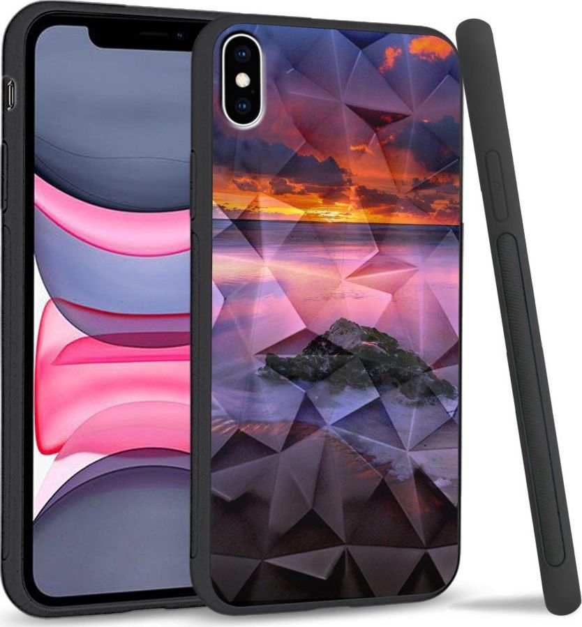 Super Fashion Etui na telefon Apple Iphone X/XS Crystal Case Sunset beach 1