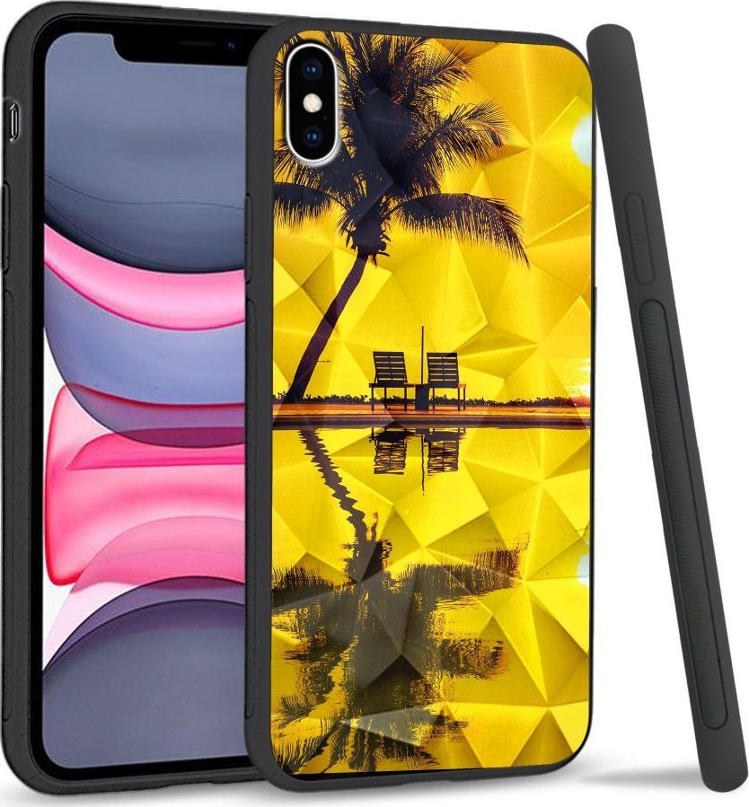 Super Fashion Etui na telefon Apple Iphone X/XS Crystal Case Yellow sunset 1