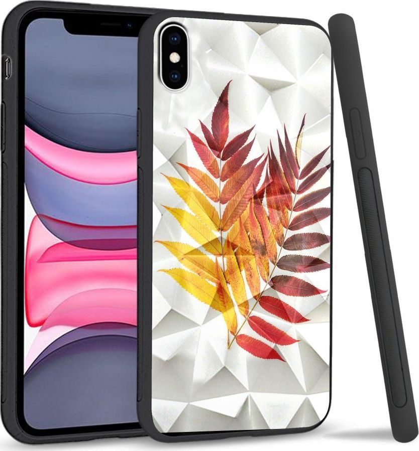Super Fashion Etui na telefon Apple Iphone X/XS Crystal Case Reddish yellow leaves 1
