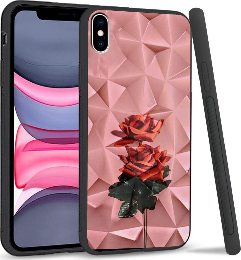 Super Fashion Etui na telefon Apple Iphone X/XS Crystal Case Rose love 1