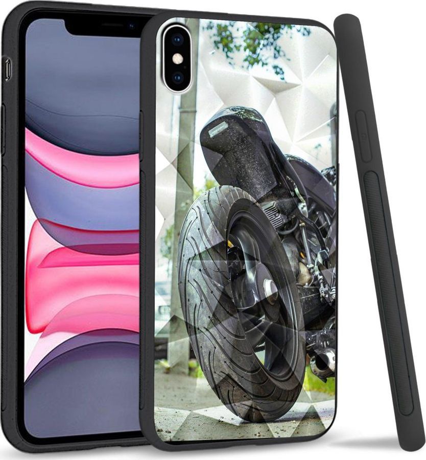 Super Fashion Etui na telefon Apple Iphone X/XS Crystal Case Bike Tyre 1