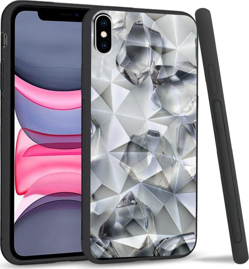 Super Fashion Etui na telefon Apple Iphone X/XS Crystal Case White glass cubes 1