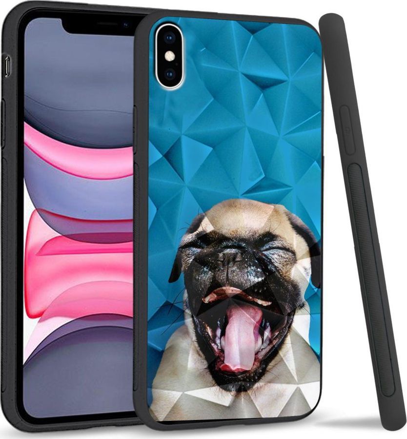 Super Fashion Etui na telefon Apple Iphone X/XS Crystal Case Pug 1