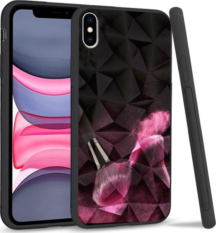 Super Fashion Etui na telefon Apple Iphone X/XS Crystal Case Pink powder brush 1