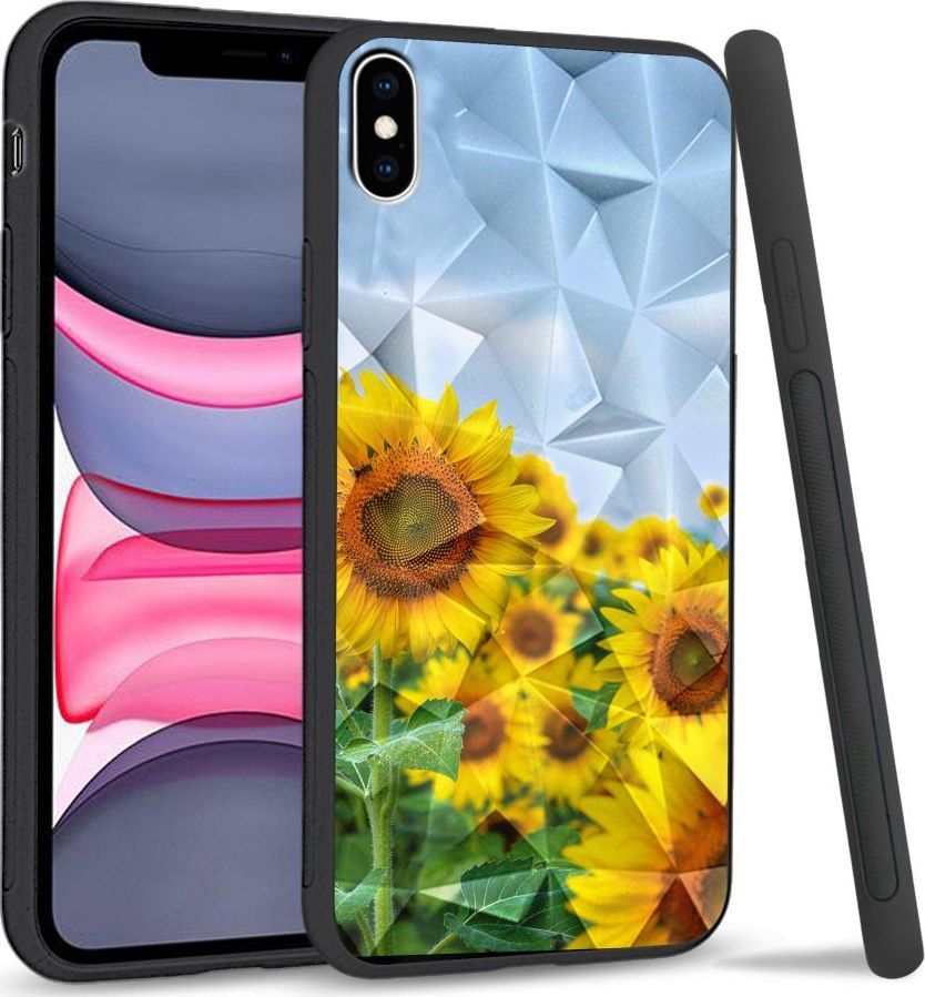 Super Fashion Etui na telefon Apple Iphone X/XS Crystal Case Sunflowers 1