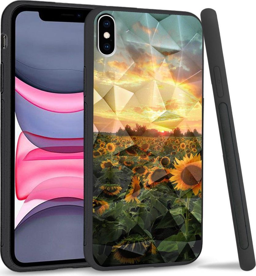 Super Fashion Etui na telefon Apple Iphone X/XS Crystal Case Sunflower Garden 1