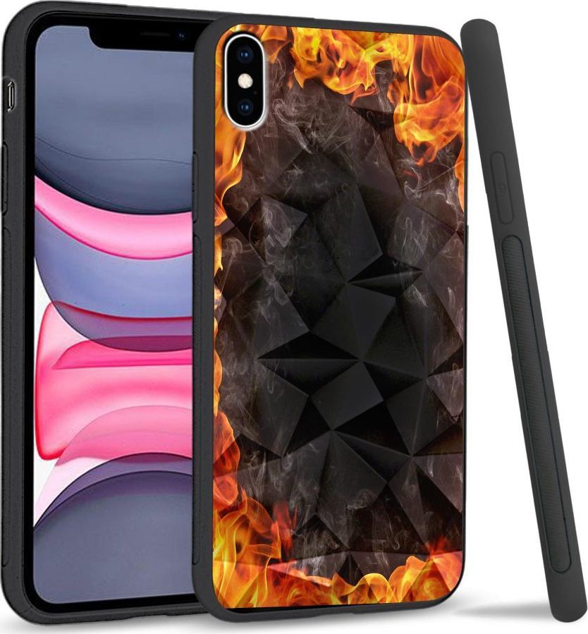 Super Fashion Etui na telefon Apple Iphone X/XS Crystal Case Hot Fire 1
