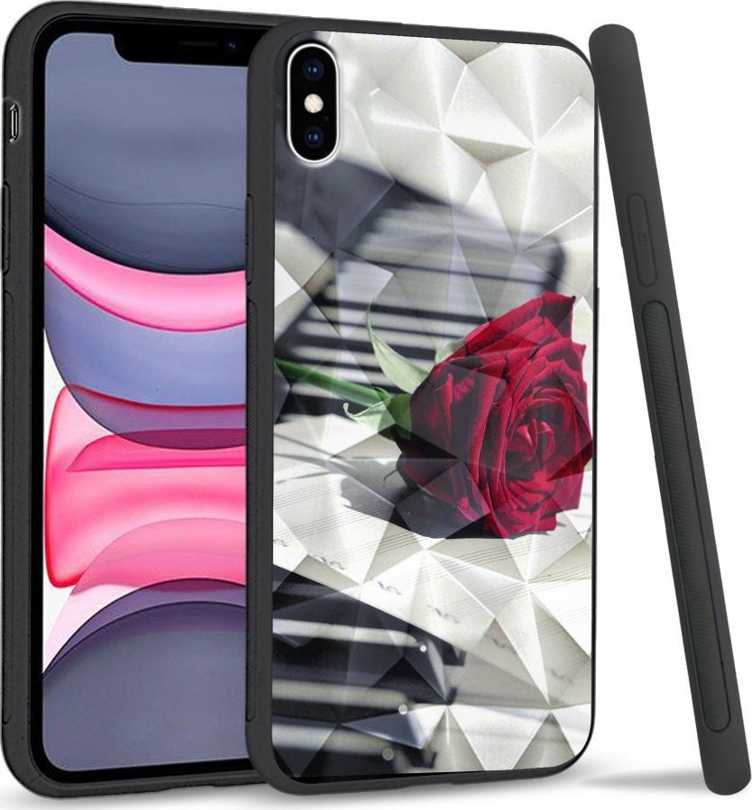 Super Fashion Etui na telefon Apple Iphone X/XS Crystal Case Rose Piano 1