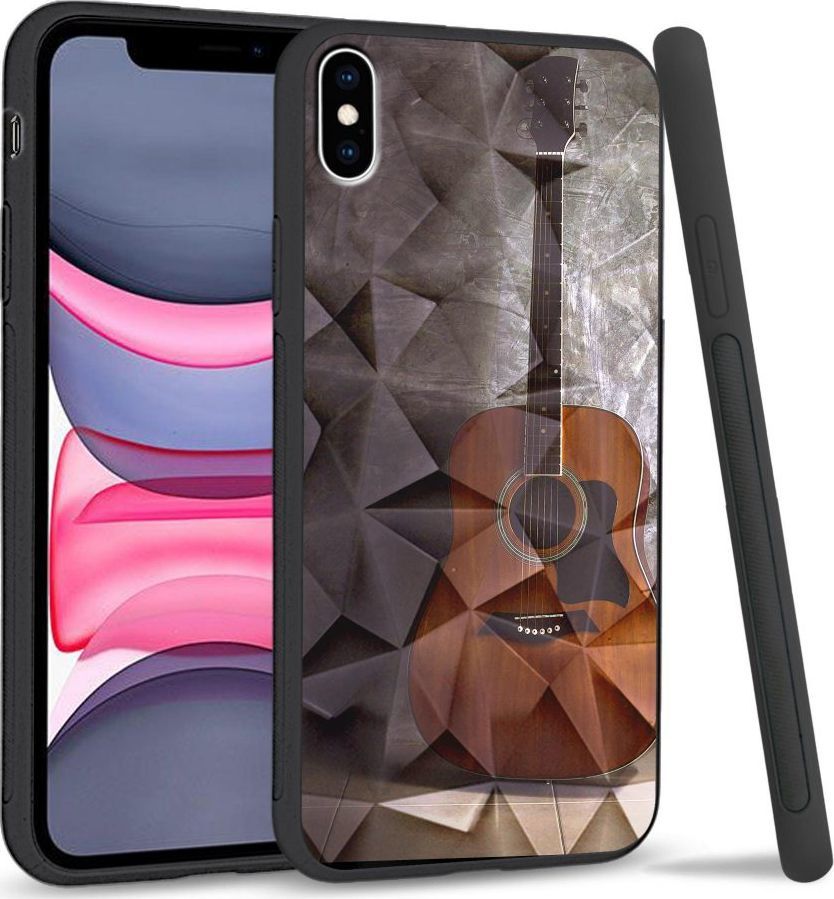 Super Fashion Etui na telefon Apple Iphone X/XS Crystal Case Guitar 1