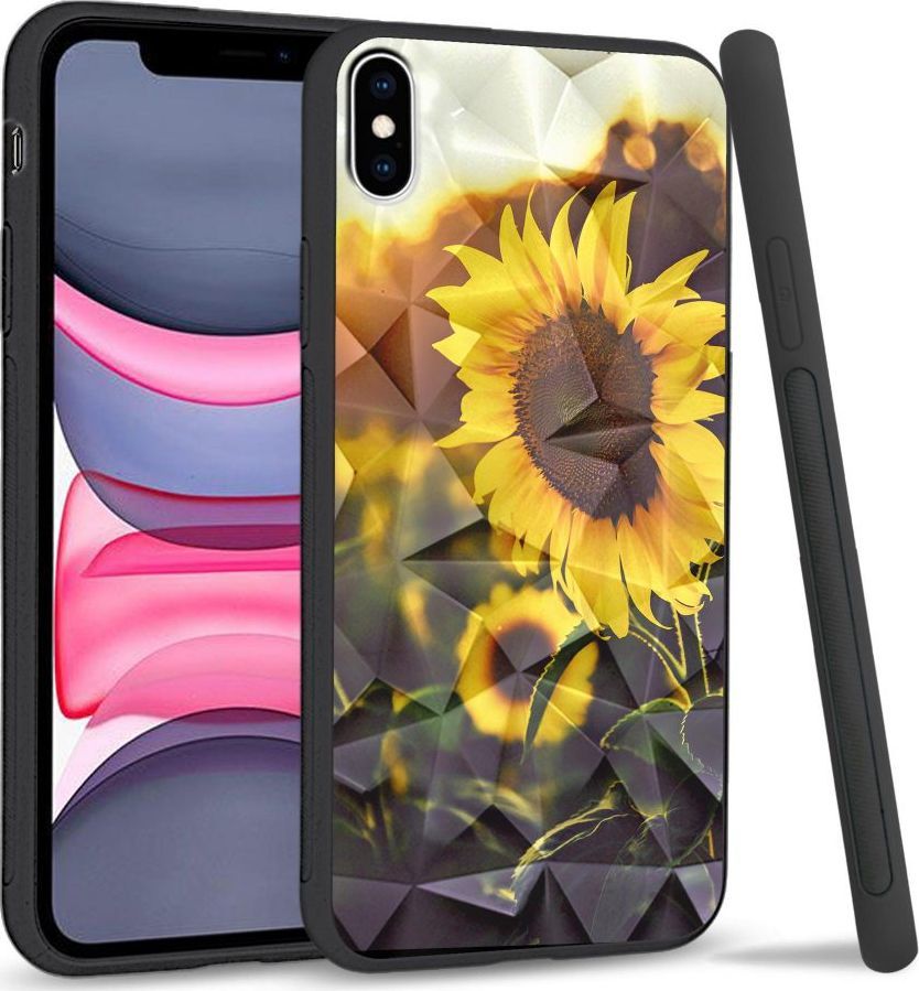 Super Fashion Etui na telefon Apple Iphone X/XS Crystal Case Sunflower field 1