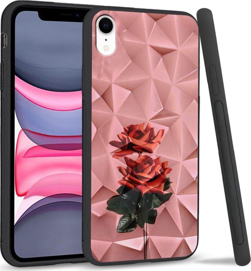 Super Fashion Etui na telefon Apple Iphone XR Crystal Case Rose love 1