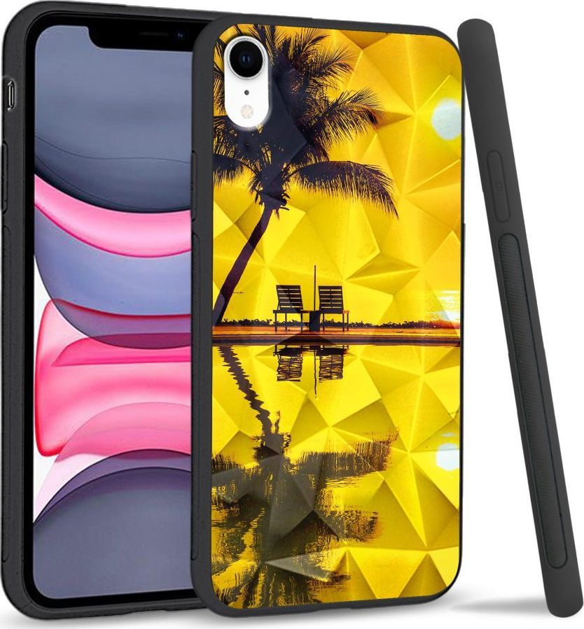 Super Fashion Etui na telefon Apple Iphone XR Crystal Case Yellow sunset 1