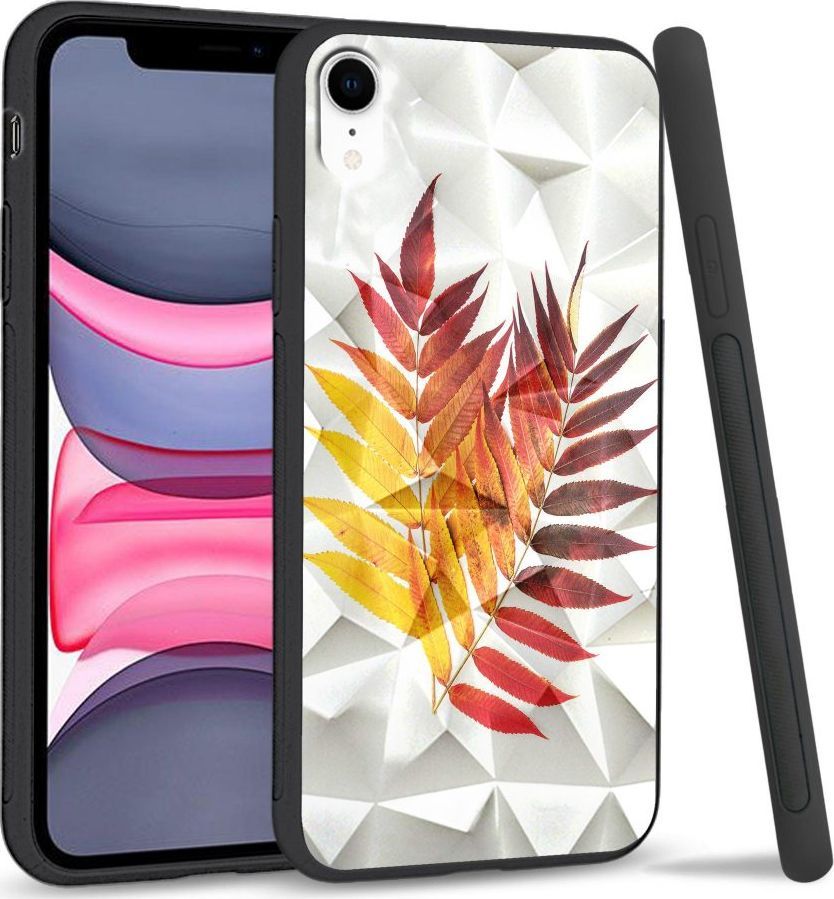 Super Fashion Etui na telefon Apple Iphone XR Crystal Case Reddish yellow leaves 1