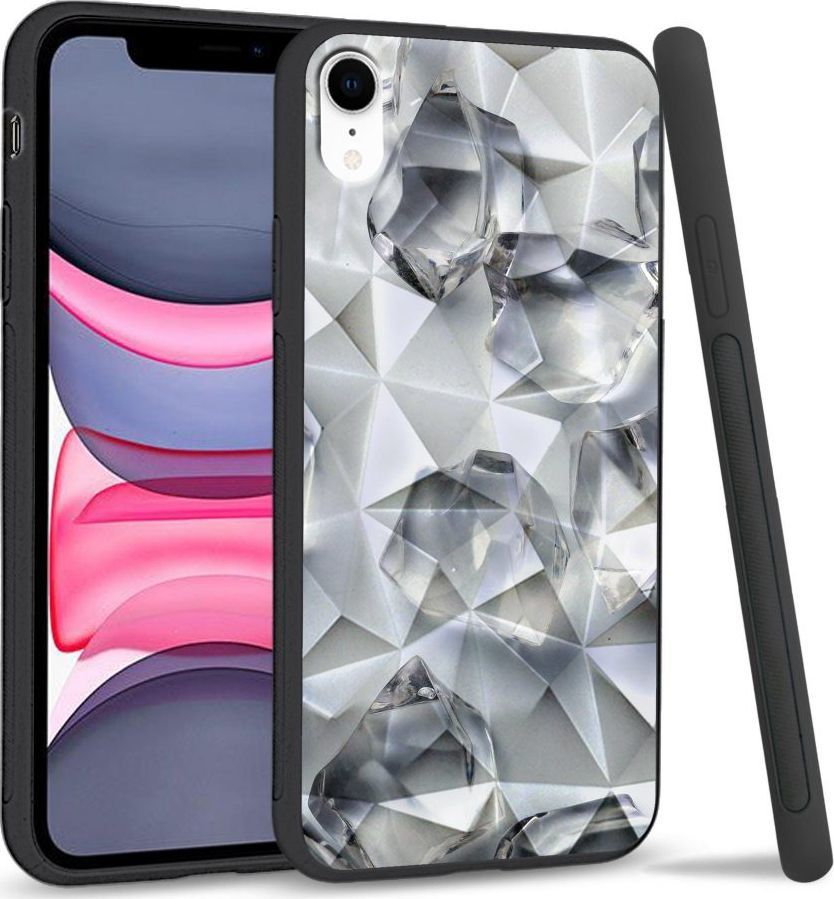 Super Fashion Etui na telefon Apple Iphone XR Crystal Case White glass cubes 1