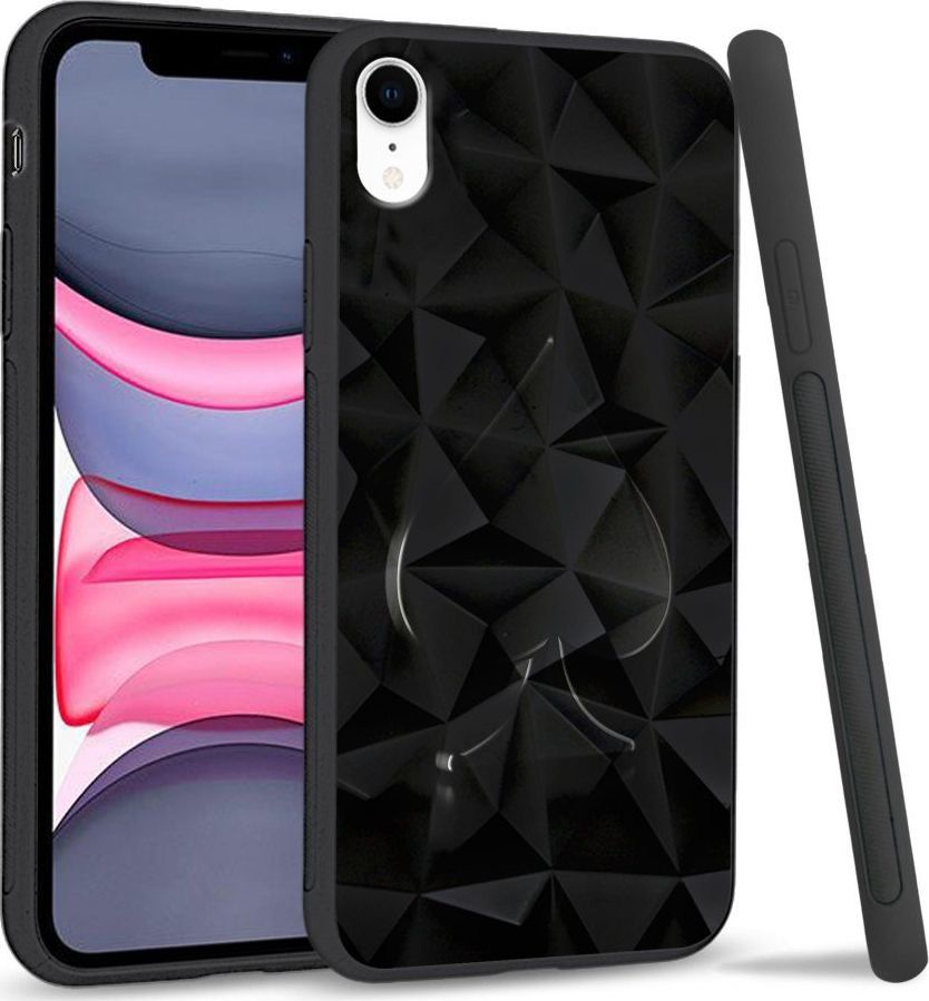 Super Fashion Etui na telefon Apple Iphone XR Crystal Case Black spade 1