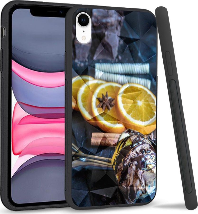 Super Fashion Etui na telefon Apple Iphone XR Crystal Case Choco lemon 1