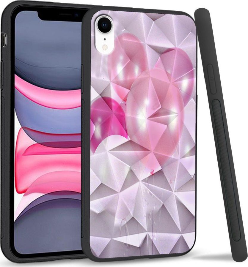 Super Fashion Etui na telefon Apple Iphone XR Crystal Case Pink Balloons 1