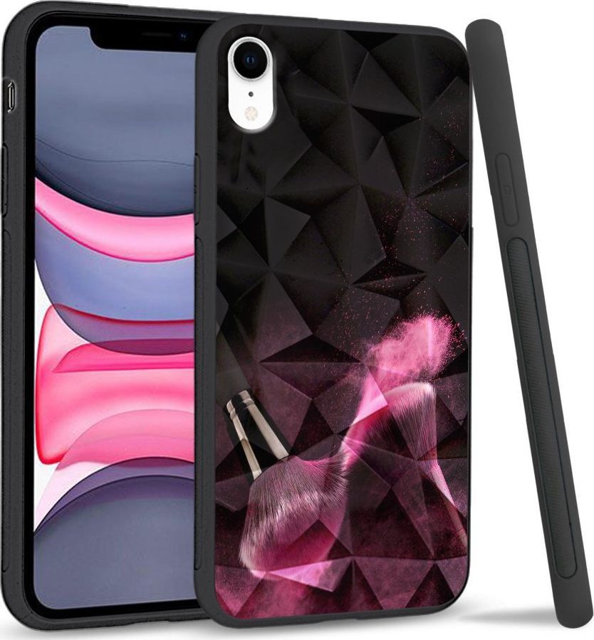 Super Fashion Etui na telefon Apple Iphone XR Crystal Case Pink powder brush 1