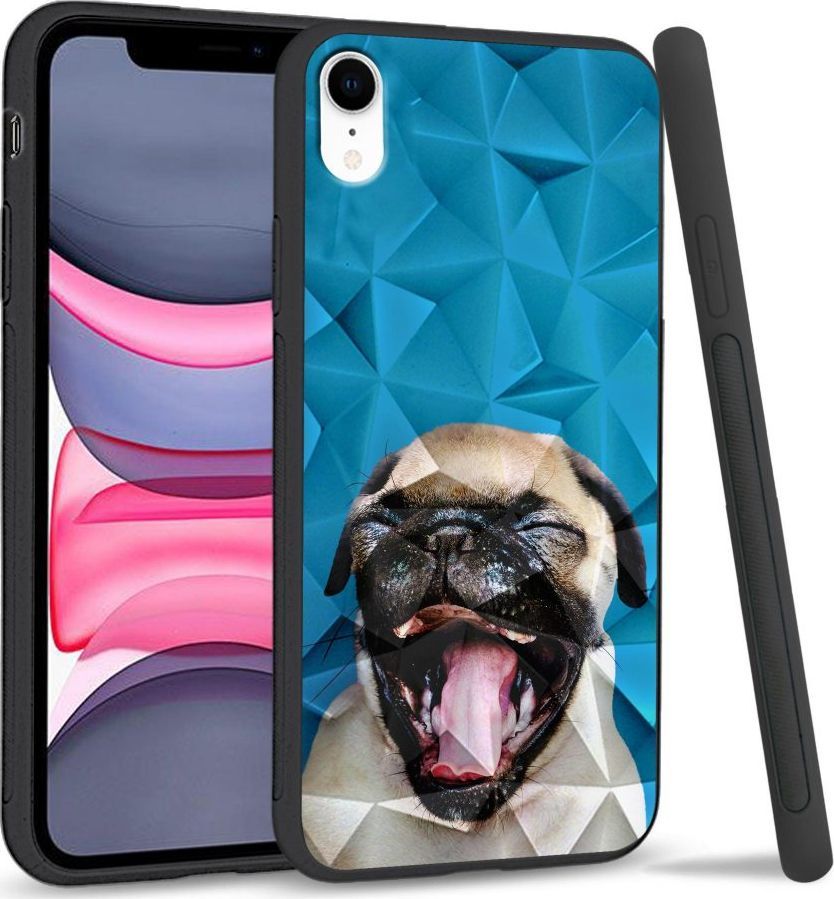 Super Fashion Etui na telefon Apple Iphone XR Crystal Case Pug 1