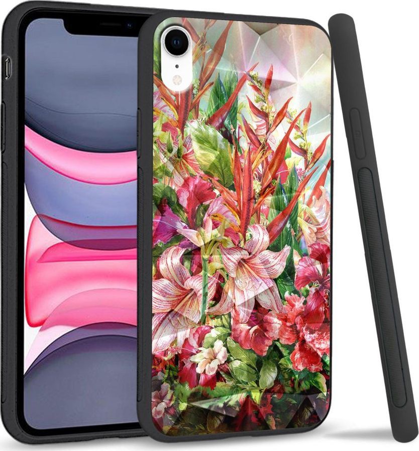 Super Fashion Etui na telefon Apple Iphone XR Crystal Case Flowers 1
