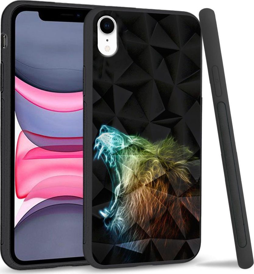 Super Fashion Etui na telefon Apple Iphone XR Crystal Case Roaring Lion 1