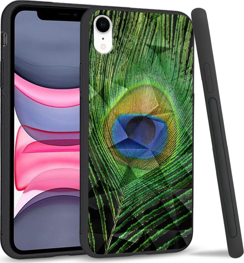 Super Fashion Etui na telefon Apple Iphone XR Crystal Case Peacock Feather 1