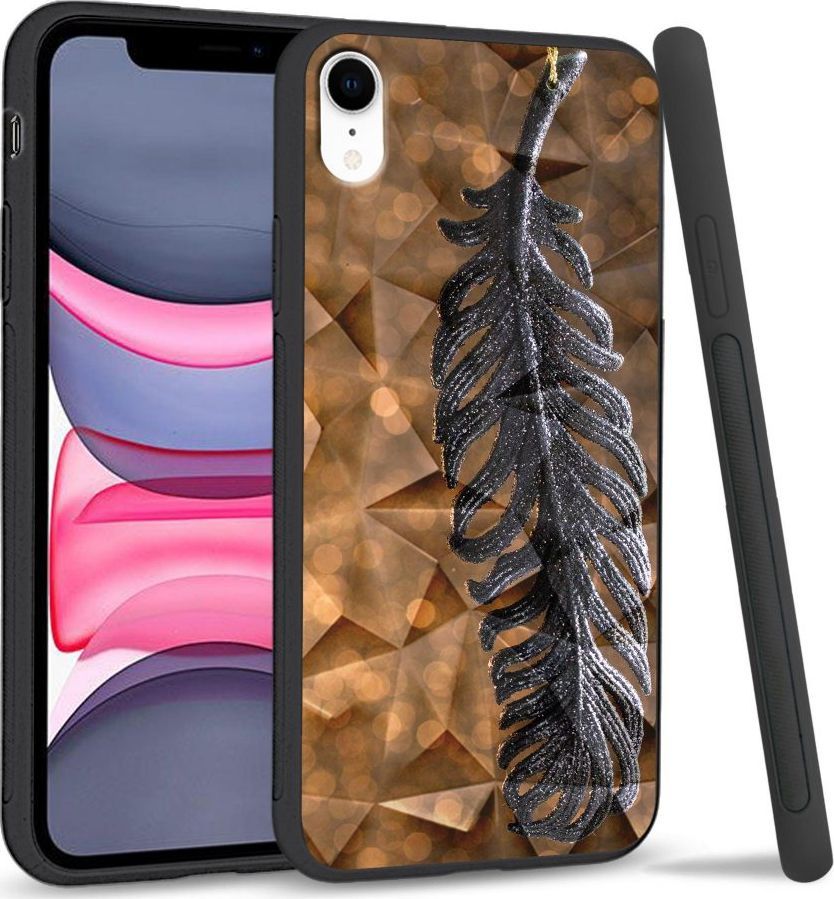 Super Fashion Etui na telefon Apple Iphone XR Crystal Case Metal Feather 1