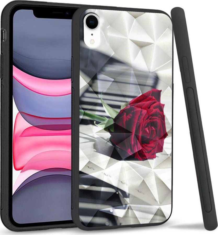Super Fashion Etui na telefon Apple Iphone XR Crystal Case Rose Piano 1