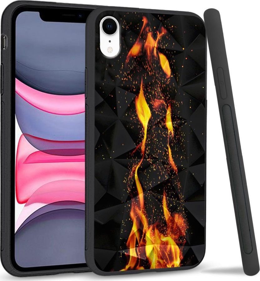 Super Fashion Etui na telefon Apple Iphone XR Crystal Case Crackling Fire 1
