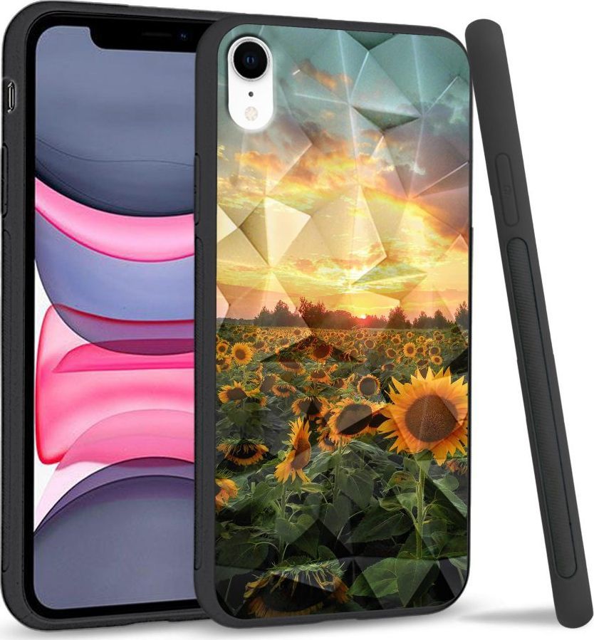 Super Fashion Etui na telefon Apple Iphone XR Crystal Case Sunflower Garden 1