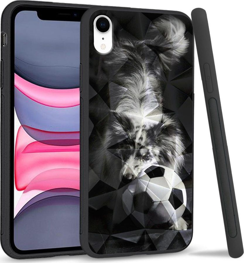 Super Fashion Etui na telefon Apple Iphone XR Crystal Case Dog with ball 1