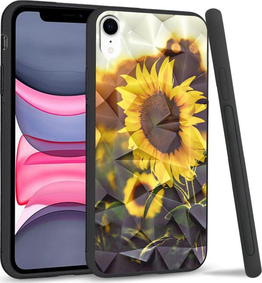 Super Fashion Etui na telefon Apple Iphone XR Crystal Case Sunflower field 1
