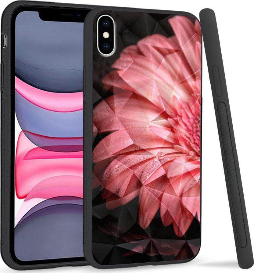 Super Fashion Etui na telefon Apple Iphone XS Max Crystal Case Pink flower 1