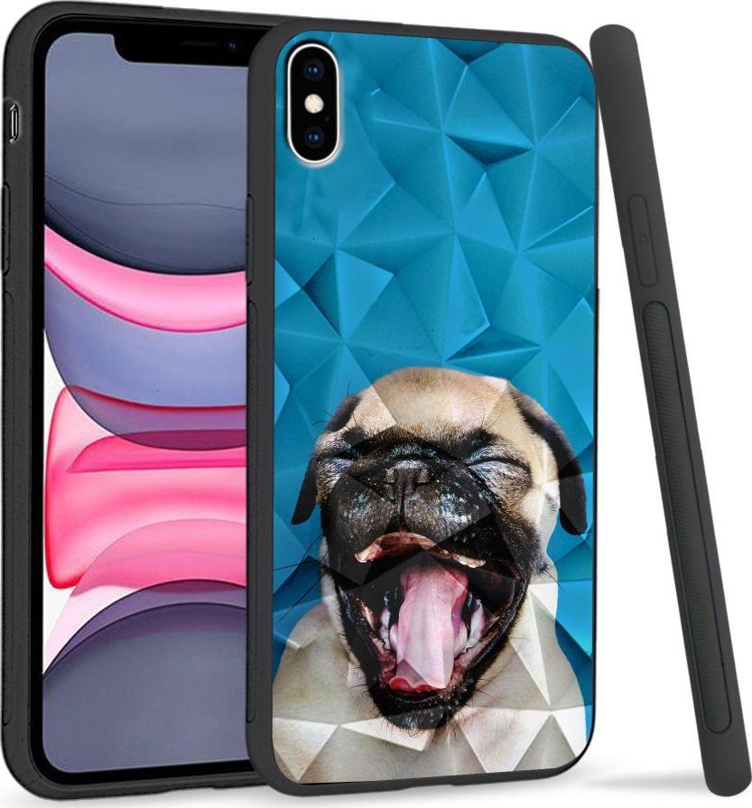 Super Fashion Etui na telefon Apple Iphone XS Max Crystal Case Pug 1