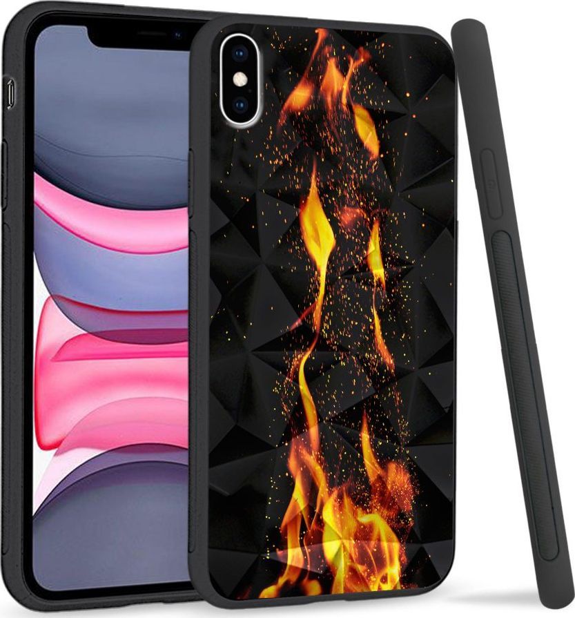 Super Fashion Etui na telefon Apple Iphone XS Max Crystal Case Crackling Fire 1