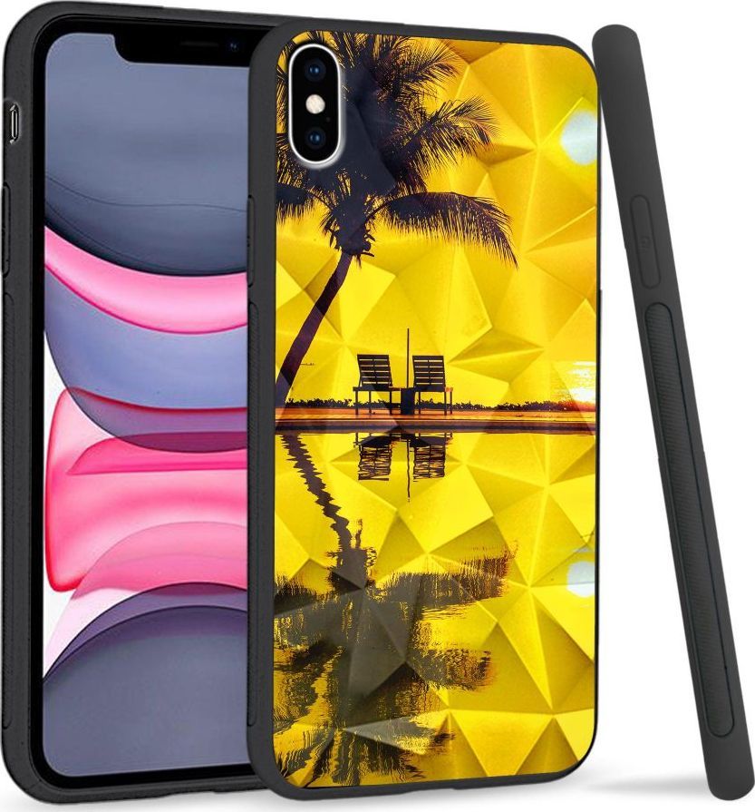 Super Fashion Etui na telefon Apple Iphone XS Max Crystal Case Yellow sunset 1