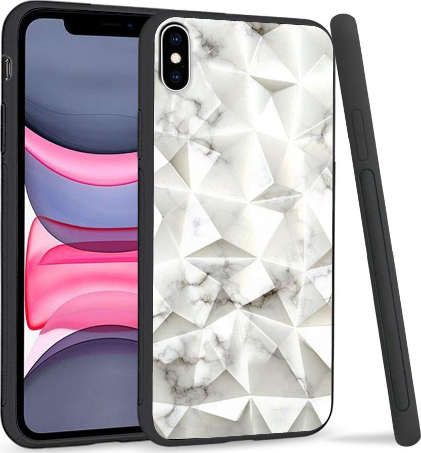 Super Fashion Etui na telefon Apple Iphone XS Max Crystal Case White granite 1