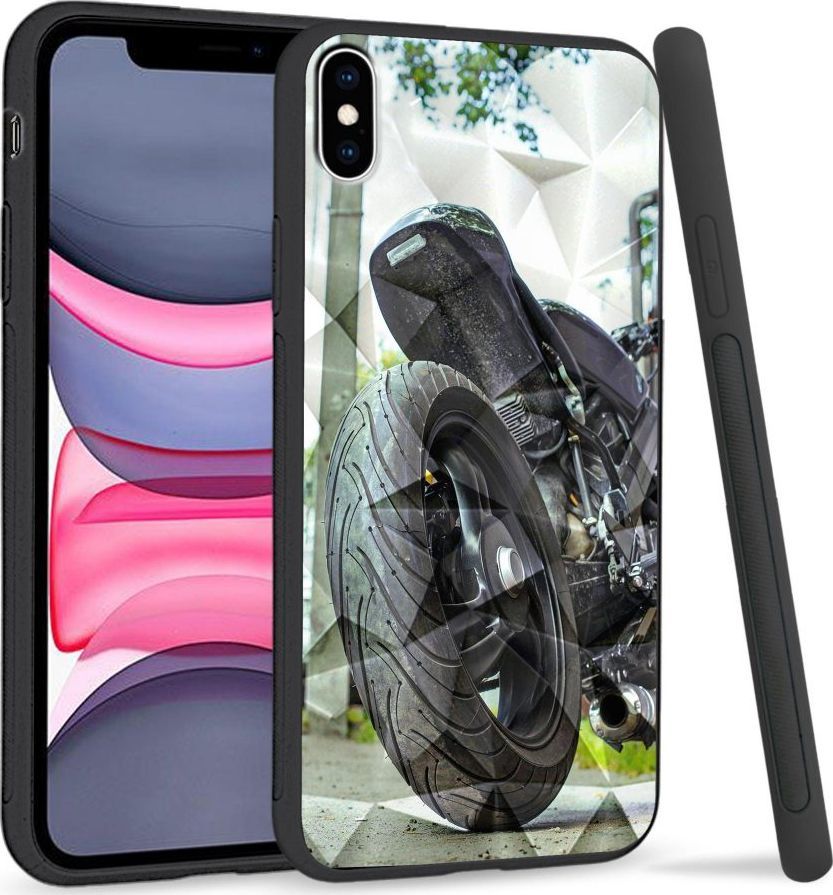 Super Fashion Etui na telefon Apple Iphone XS Max Crystal Case Bike Tyre 1