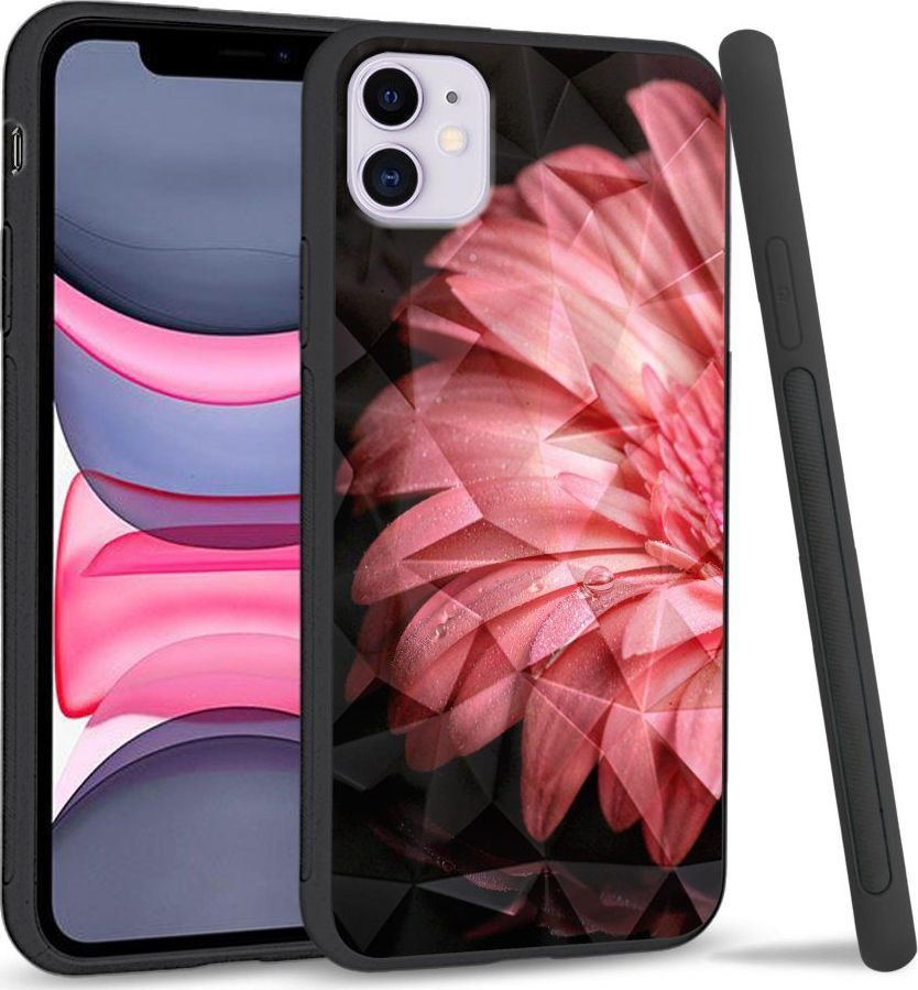 Super Fashion Etui na telefon Apple Iphone 11 Crystal Case Pink flower 1