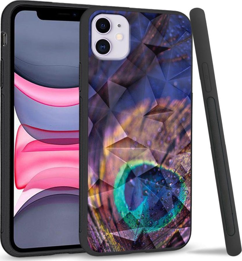 Super Fashion Etui na telefon Apple Iphone 11 Crystal Case Peacock Feather Closeup 1