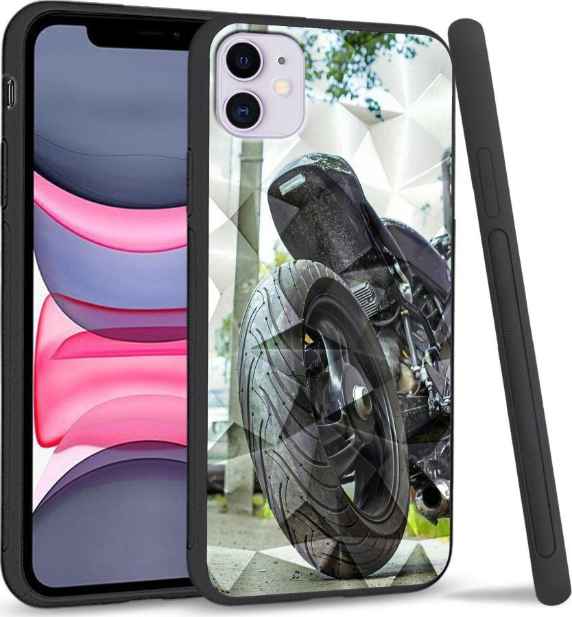 Super Fashion Etui na telefon Apple Iphone 11 Crystal Case Bike Tyre 1