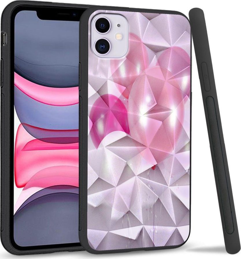 Super Fashion Etui na telefon Apple Iphone 11 Crystal Case Pink Balloons 1
