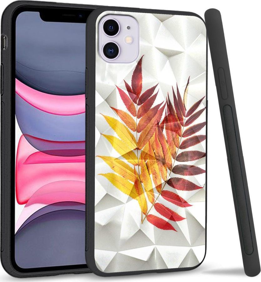 Super Fashion Etui na telefon Apple Iphone 11 Crystal Case Reddish yellow leaves 1