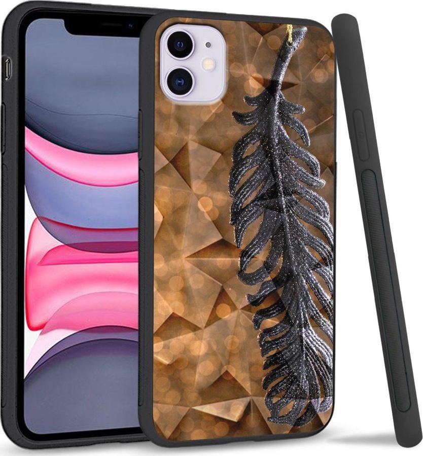 Super Fashion Etui na telefon Apple Iphone 11 Crystal Case Metal Feather 1